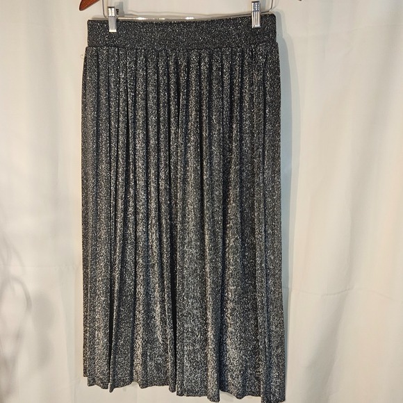 Metrowear melrose Skirt Metallic‎ Pleated Party Cocktail Mini Skirt Size L - Picture 1 of 4
